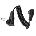 thumbnail image 2 of 12V Spring Coiled Cable 2M Long Caravan Tow Bar Electrical Trailer Plastic Housing Brass Pin Male Plug (Black), 2 of 3