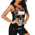 thumbnail image 2 of Daiia Flower Horn Skull A Printed Womens Workout Tops for Women Quick-dry Tank Tops Mesh Yoga Shirts Athletic Running Tank Tops Sleeveless Gym Clothes-Medium, 2 of 7