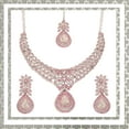 thumbnail image 5 of Sunsoul by Touchstone white tone Indian Hollywood white/pink rhinestones stunning bridal jewelry necklace for women, 5 of 8