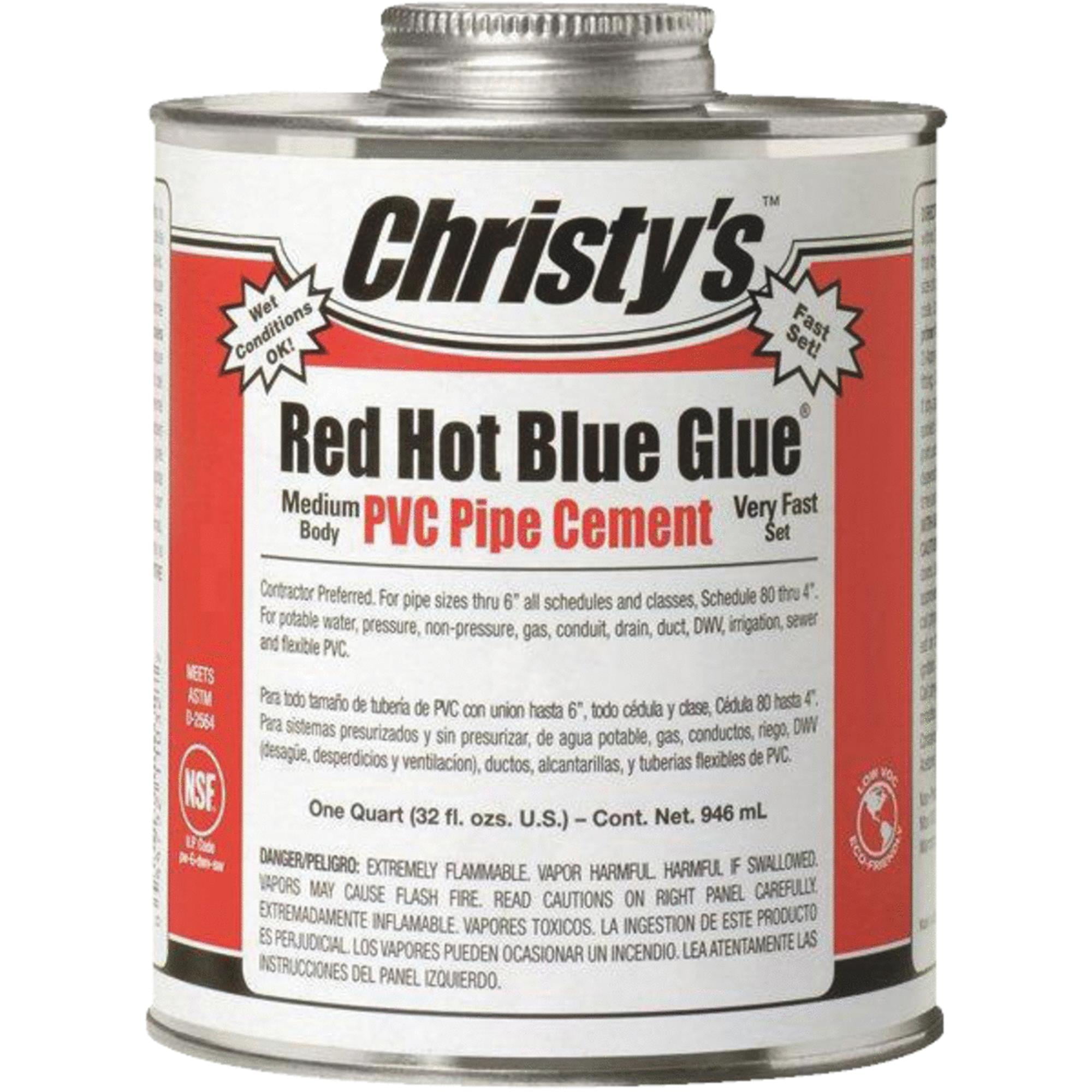 CHRISTY'S RHRHBVQT12 Solvent Cement, Medium Syrupy Liquid, Blue, 1