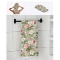 thumbnail image 6 of White Pink Flower Towel Set of 3, Soft Microfiber Bath Towels, Hand Towel, Washcloths, Shabby Chic Spring Vintage Leaf Green Quick-Dry Absorbent Towels for Bathroom Kitchen Hotel Beach Gym Spa, 6 of 7