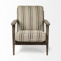 HomeRoots 380639 31 in. Beige & Gray & Brown Fabric Striped Lounge Chair