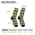 thumbnail image 2 of Haiem Mardi Gras Pattern Crew Socks – Soft & Durable Moisture-wicking Socks, Stay-Up Fit for Business, Work, and Casual Wear Size 5-11, 2 of 6