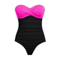 thumbnail image 3 of HNMKIU One-Piece Swimsuit for Women Versatile Two-Way Backless Adjustable Detachable Straps Control Triangle Bottom Resort Bathing Suit One-Piece Hot Pink_001,S, 3 of 3