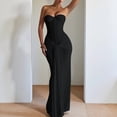 thumbnail image 3 of Women's Strapless Sweetheart Neck Maxi Dress, Bodycon Corset Graduation Prom Evening Gown, 3 of 7