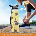 thumbnail image 6 of Yellow Background with Black Cat 1000ml Tritan Sport Bottle Straw LeakProof Food-Grade Portable Wide Handle, 6 of 7