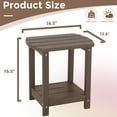 thumbnail image 3 of Adirondack Square Outdoor Side Table,2-Tier Storage Patio Side Table, HDPE End Tables for Backyard Pool Porch Garden Lawna Cafe, 3 of 15