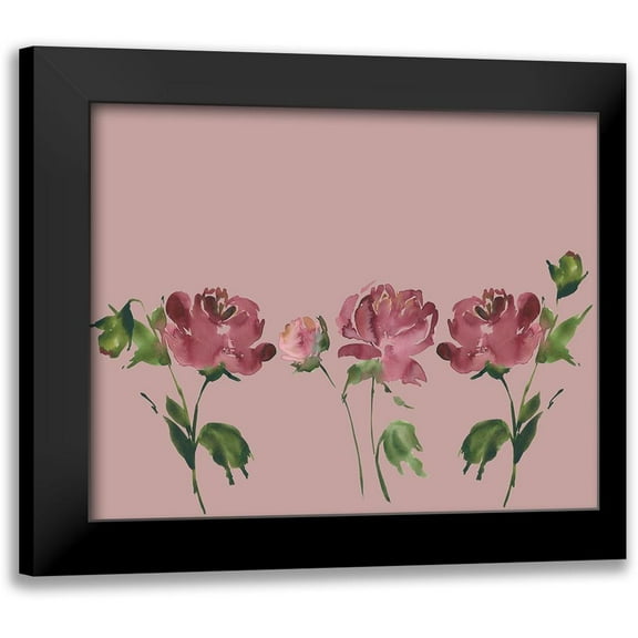 Price, Lucille 14x12 Black Modern Framed Museum Art Print Titled - Trio Of Peonies