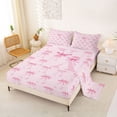 thumbnail image 2 of Erosebridal Coquette Bowtie Bed Sheets For Kids,Pink Letter X Monogram King Sheets 4 Pieces, 2 of 6