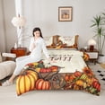 thumbnail image 4 of Homewish Pumpkin Harvest 2pcs Bedding Comforter Set For Children Teens Adults,Autumn Fall Harvest Twin Comforter Sets,Autumn Botanical Plants Breathable Bedding Set,Ultra Soft Home Decor,Reversible, 4 of 8