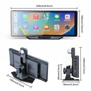 DREAMfair 10 Portable Wireless Car Stereo with Apple CarPlay/Android Auto, 360° Rotating Front Camera (Adjustable Viewing Angle), Mirror Link & Bluetooth 5.2 – FM/AUX, GPS Navigation & Dash
