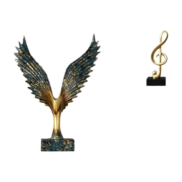Estatua de para el hogar, estatua de escritorio, figura de nota musical, escultura de resina, artesanías hechas a mano, decoración minimalista, ad