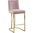 thumbnail image 2 of Home Square 2 Piece Upholstered Velvet Counter Stool Set with Metal Gold Legs for Bar, Kitchen, Dining Room, Living Room and Bistro Pub, in Pink, 2 of 4