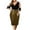 Gold, variant on Fesfesfes Women Dress Casual Solid Splicing V-Neck 3/4 Sleeve Bandage Sequins A-line Dress Clothes Sale