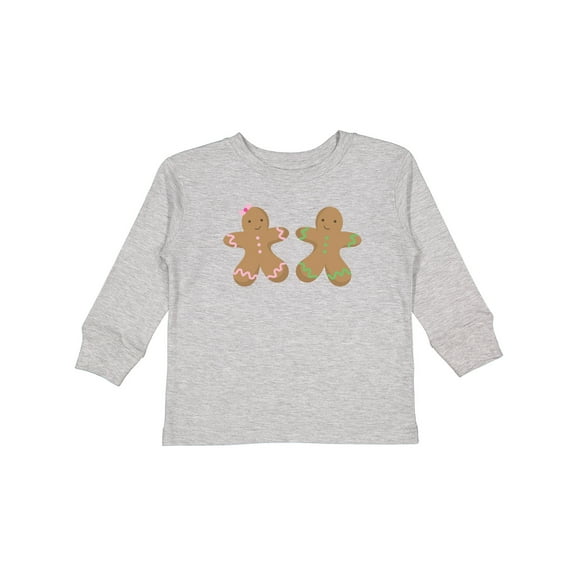 Inktastic Twin Gingerbread Boy and Girl Co Boys or Girls Long Sleeve Toddler T-Shirt