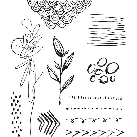 Tim Holtz Cling Stamps 7"X8.5"-Media Marks #1