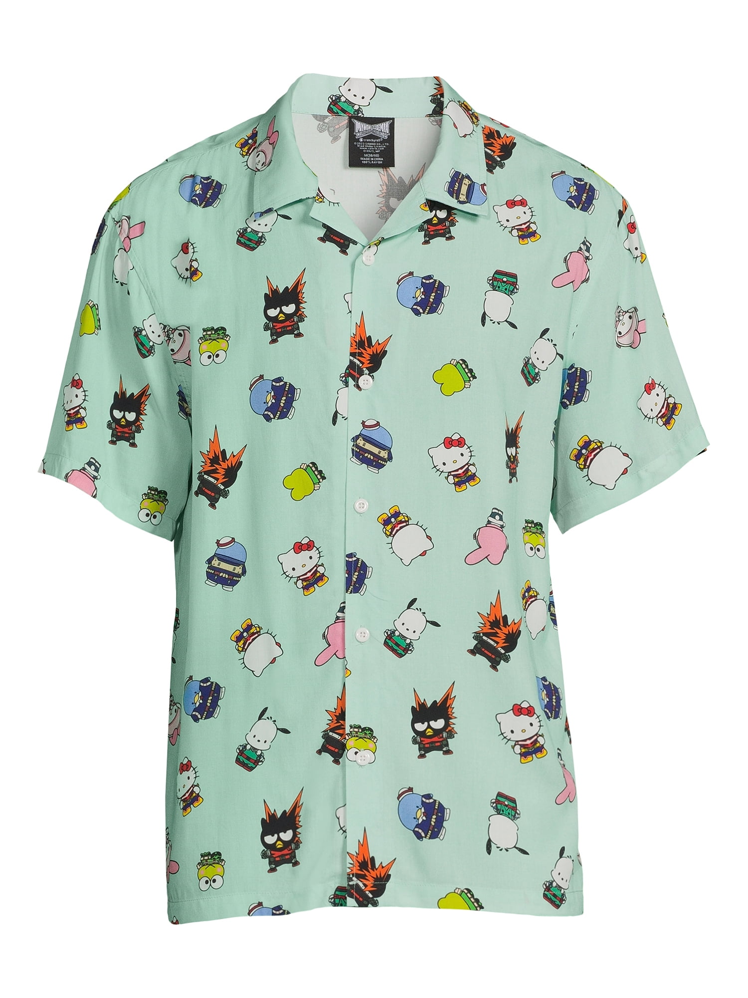 Hello Kitty + My Hero Academia Men's & Big Men's Woven Shirt, Sizes S-3XL