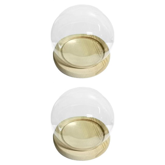 2 Campanas de Cristal con Base de para Casa de , para Bodas Baoblaze Cúpula transparente
