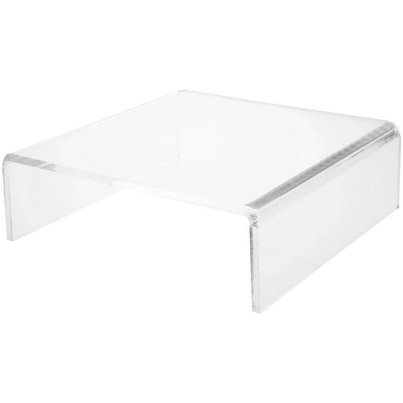 Plymor Clear Acrylic Short Square Display Riser, 4" H x 12" W x 12" D (3/8" thick)