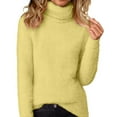 thumbnail image 6 of ylioge Fleece Sweaters for Women Plus Size S-5X Turtleneck Sweatshirts Womens Casual Solid Color Long Sleeve Pullover Knitted Thermal Sweater Tops, 6 of 7
