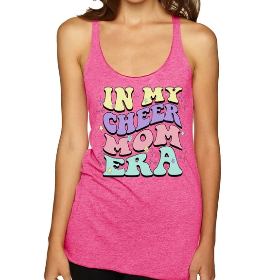 Wild Bobby Cheer Mom Era Women Tri-Blend Racerback Tank Top
