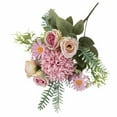 thumbnail image 2 of Fake Flower Bouquet Home Decor Artificial Flowers Artificialsilk Bouquet Faux Flowers Arrangement For Wedding Table Centerpieces， Fern Leaves For Party Wedding Home Decor,Purple Household Imitation, 2 of 9