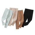 thumbnail image 4 of Aayomet Girls Leggings Cotton Full Length Stretchy Kids Pants Footless (Black,6-12 Months), 4 of 4