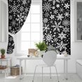 thumbnail image 5 of Fsddascl Snowflake Black Blackout Curtains for Bedroom/Living Room, Thermal Insulated Kitchen Curtains, Christmas Winter Snowfall Xmas Holiday Grommet Darkening Window Treatment Drapes 27.5"x39"x2, 5 of 6