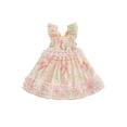 thumbnail image 2 of RUINIXCW Fairy Toddler Baby Girl Butterfly Dress Little Baby Girl Summer Smocked Dress Fly Sleeve Frills Casual Princess Birthday Baptism Wedding Party Dress, 2 of 9