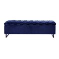 thumbnail image 2 of Inspired Home Hector Velvet Storage Bench, Navy, 2 of 8