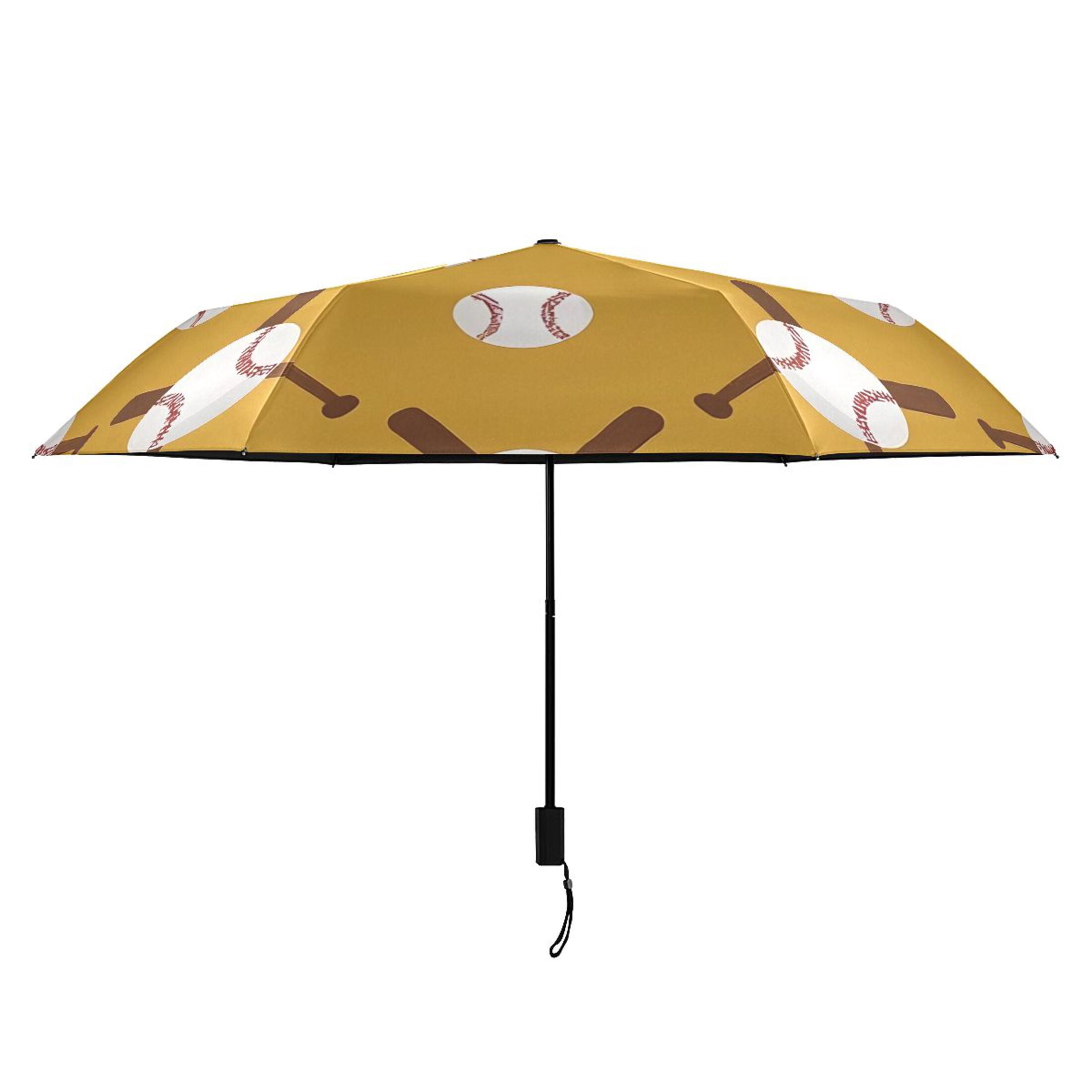 ALAZA Baseball Balls Bats UPF 50+ Compact Folding Umbrella for Rain Travel Umbrella Packable