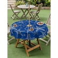 thumbnail image 4 of Outdoor Tablecloth with Umbrella Hole for Patio/Picnic/Party/Camping, Nautical Starfish Waterproof Table Cloth Round Cover Washable, Summer Ocean Marine Life Modern Blue (Dia 54"), 4 of 9