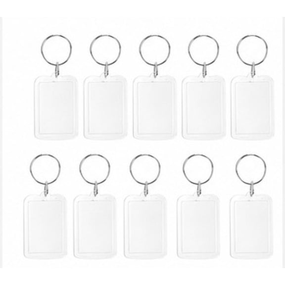 OUNONA Transparent Photo Frame Keychain Easy to Assemble for Keychain Use 10Pcs