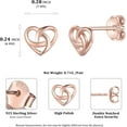 thumbnail image 4 of Celtic Women's Earrings Hypoallergenic Sterling Silver Studs, Women's Heart/Triangle/Cross/Bow Earrings Irish Jewelry Silver/Gold Plated/Rose Gold, 4 of 8
