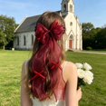 thumbnail image 5 of 39.37 Inch Sheer Organza Bow Hair Clips with Long Ribbon Tassels for Bridal and Parties,Colour as Pictured, 5 of 6