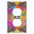 thumbnail image 2 of Metal Light Switch Plate Cover Rainbow Mandala Flower Tile Pattern MDL095, 2 of 13