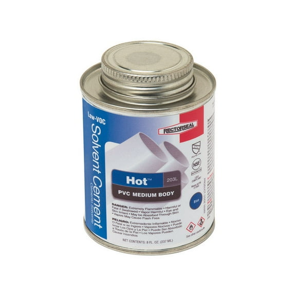 RectorSeal Hot Blue Solvent Cement For PVC 8 oz