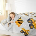 thumbnail image 4 of Feelyou Tractor Truck Queen Comforter Set for Teen, Cartoon Excavator Bedding Sets, Construction Vehicle Reversible Bedding Comforter Set, Luxury Bedroom Decor, 3-Piece, 4 of 8