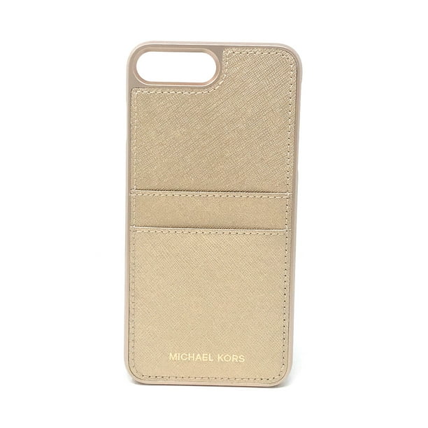 Hangen springen bus Michael Kors Saffiano Leather Pocket Case for iPhone 8 Plus & iPhone 7 Plus,  Pale Gold - Walmart.com