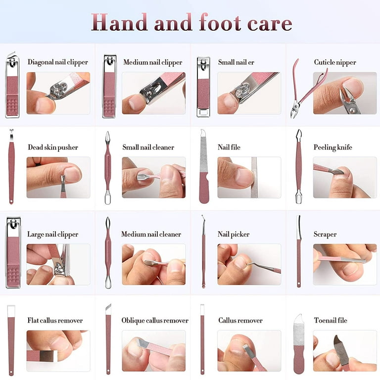 Manicure Set Manicure Pedicure Kit Nail Grooming Kit for Men, 7 in 1 Travel  Nail Kit Men Nail Clipper Set for Fingernail Toenail - Black