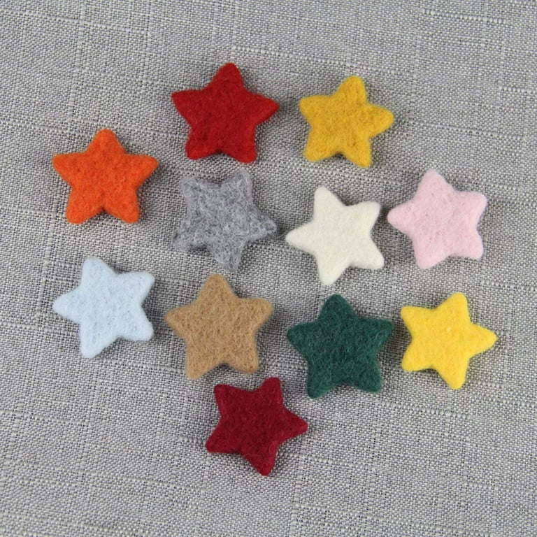 Infants Photo Shooting Wool Felt Star Decorations Mini Wool Felt Stars  Beads
