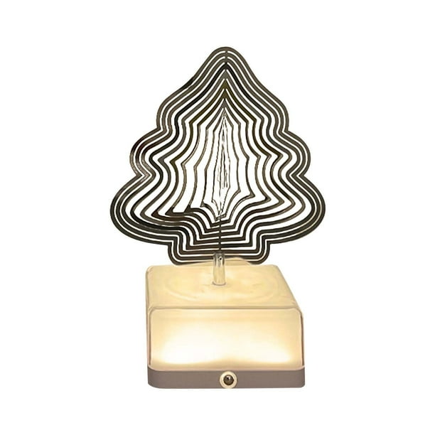 Luz nocturna navideña estéreo, luz giratoria, decoración de dormitorio, decoración, artículos decorativos, lámpara de mesa de carga, regalo navideño, luz ambiental giratoria