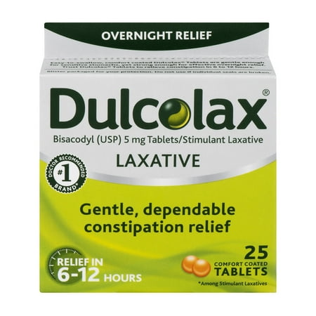 Dulcolax Laxative Tablets, 25ct (Best Over The Counter Medication For Constipation)