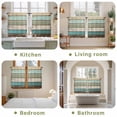 thumbnail image 6 of Farmhouse Teal Brown Tier Curtains, Vintage Ombre Wooden Light Filtering Kitchen Curtains, 2Pcs Rod Pocket Half Window Treatments Panels for Sink Cafe Cabinet Basement 27.5x45 Inches, 6 of 9