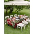 thumbnail image 3 of Outdoor Tablecloth with Umbrella Hole and Zipper, Christmas Dog Rectangle Table Cloth 52x70 Inch Waterproof Tablecloth, Winter Xmas Gingerbread Snowflakes Red Picnic Table Cover for Patio Camping, 3 of 7