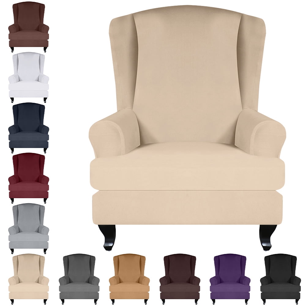 Yipa Stretch Armrest Sofa Cover Wing Back Chair Cover Elastic Spandex