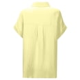 thumbnail image 6 of Alun Womens Texture Lightweight Breathable Tops Button down Dress Shirts Casual Short Sleeve Collared Summer Work Blouse with Pocket Soft Comfort for Daily Wear 2-Yellow XL, 6 of 6