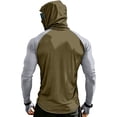 thumbnail image 5 of Trgacdwlo S-4XL Color Block Mens UPF 50+ Sun Protection Hoodie Raglan Long Sleeve Thumb Hole Men Rash Guard with Face Mask Mens Fishing Shirt, 5 of 10