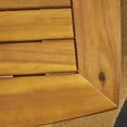 thumbnail image 2 of Landen Outdoor 5 Piece Acacia Wood Dining Set with Cushions and 36 Inch Square Table with X-Legs, Teak, Cream, 2 of 9