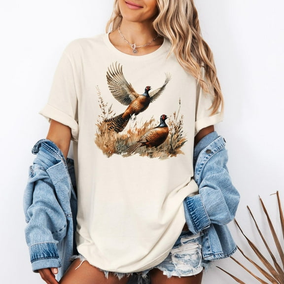 Velto Vintage Pheasant Hunting Sweatshirt: Wildlife Bird Graphic All Size S-5XL